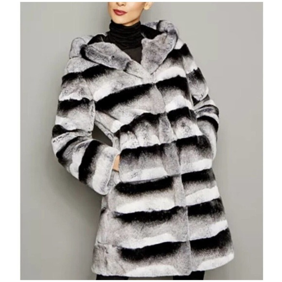 Unbranded Jackets & Blazers - NWOT Unisex Real Chinchilla Rex Rabbit Fur Coat Hooded Warm Thick Jacket XL 1X